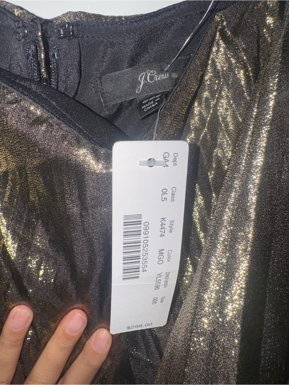 J. Crew Metallic Bronze Party Dress